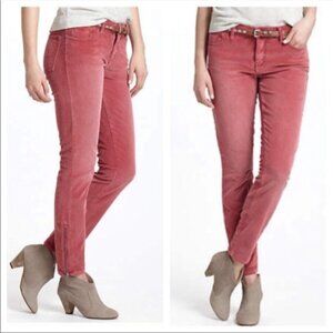 Anthropologie Pilcro Pink STET Cords Ankle Zipper